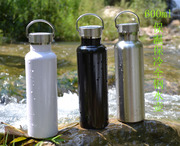 0.6l不锈钢运动水瓶登山户外保温水壶自驾游防漏装备水杯露营用品