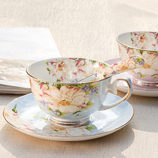 英式骨瓷咖啡杯套装欧式下午茶，茶具创意陶瓷简约家用红茶杯