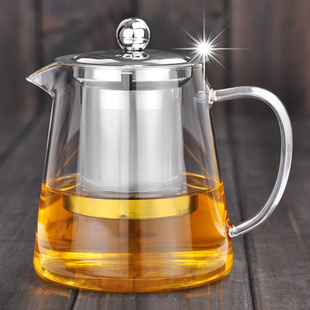 玻璃公道杯分茶器带茶漏一体式套装大号加厚耐热304不锈钢高硼硅