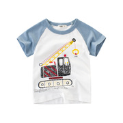 韩版童装夏季儿童服装卡通汽车 宝宝夏装男童短袖T恤小孩半袖