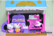 韩国进口 Hello Kitty二合一仿真房子家具儿童摆件过家家玩具益智