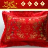 婚庆中国大陆枕用龙凤百子，鸳鸯单人枕套一对结婚红绸缎枕头套