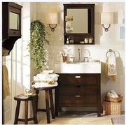美式乡村小户型橡木落地浴室柜组合现代简约实木洗手脸盆池卫浴柜