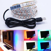 通用USB 5V LED电视电脑背景装饰灯带 5050 RGB七彩充电宝灯带