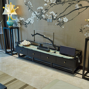 新中式电视柜客厅实木电视柜组合水曲柳卧室储物地柜现代中式家具