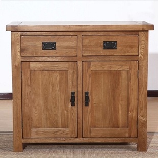 欧式实木厨柜餐边柜橡木，储物柜中式碗柜，现代简约酒柜木质北欧边柜