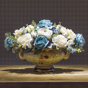 高档花艺 欧式摆件 放客厅的大盆栽假花仿真花美容院装饰摆放花盆
