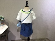 夏季 品牌童装 儿童女童 衬衫 棉布 中袖白色衬衣女宝宝娃娃衫
