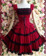 夏日系lolita公主洋装修身复古宫廷甜美哥特洛丽塔蓬蓬礼服连衣裙