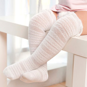 夏季男女宝宝袜婴儿袜子全棉网眼高筒袜护腿儿童袜过膝纯棉长筒袜