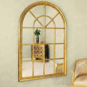 欧式铁艺假窗镜框壁饰圆弧窗户，客厅装饰镜框架壁景镜框架