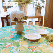 防水耐脏绿色热带树叶，印花田园美式西餐，桌布台布茶几布