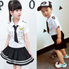男童套装夏装Q6宝宝短袖儿童装短裤两件套领带女童飞行员制服短裙