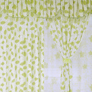 韩式绿色半遮光田园风格窗帘布定制客厅卧室阳台飘窗成品
