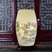 现代中式灯具景德镇薄胎陶瓷，台灯复古典床头灯青花瓷粉彩陶瓷