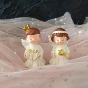 儿童生日派对蛋糕装饰可爱小天使娃娃摆件男女款天使树脂宝宝摆件