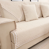 全棉麻防滑沙发垫四季靠背巾，客厅组合沙发套罩巾坐垫米色简约现代