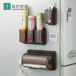 日本进口INOMATA厨房纸巾盒吸盘磁吸式纸巾架抽取式卷纸收纳盒子