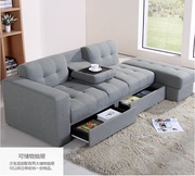 布艺沙发床日式多功能，中小户型沙发床储物双人，折叠组合沙发床