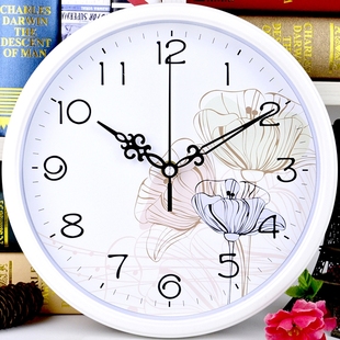 静音挂钟客厅办公现代创意钟表圆形时钟，简约卡通挂表时尚石英钟表