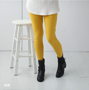 黄绿色(黄绿色)小脚，打底裤纯棉弹力打底裤舒适厚实