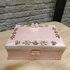 欧式宫廷公主风首饰盒双层带锁大容量立体珍珠花朵首饰饰品盒