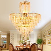 轻奢简约现代餐厅吊灯高端水晶灯时尚大气欧式客厅灯灯具金色