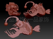 大嘴鱼鱼圆雕图核雕图stl模型三维图立体图精雕图3d打印非实物