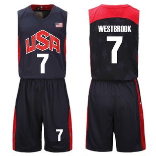 梦十篮球服美国队球衣USA篮球队服美国队威少球衣詹姆斯球衣