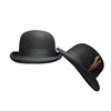 英伦bowler硬圆顶礼帽男女羊毛呢小总统帽子卷檐黑色绅士街舞帽子