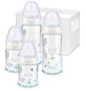 德国进口NUK婴儿玻璃奶瓶120/240ML 宽口径耐高温防胀气奶嘴