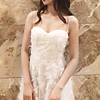白色连衣裙仙女蕾丝，刺绣花朵吊带抹胸，小礼服沙滩度假海裙夏
