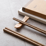 日式原木鸡翅木筷子10双装纯色无涂层，天然红木质餐具