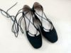 2022凉鞋女玛丽珍粗跟绑带女鞋，芭蕾舞中跟复古方头绒面系带鞋