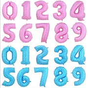 32寸英文字母生日数字气球0-9铝膜粉色蓝色生日派对布置装饰品