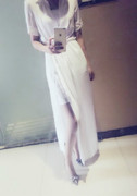2016夏季女装韩国长款修身性感白色雪纺连衣裙名媛气质长裙仙