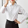 秋款新韩版女式白衬衫长袖竖纹职业装工作服面试衬衣ol收腰大码