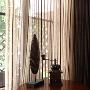 美式窗帘沙阳台纱客厅，纱帘遮光半透隔断窗纱简约现代彩纹纱