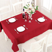 欧式酒店桌布圆桌台布餐桌布长方形餐厅饭店纯色正方形桌布布艺