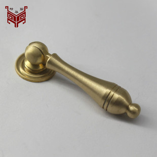 黄铜仿古中欧式拉手抽屉衣，柜门简约圆实心，把手单孔橡木等柜子拉手