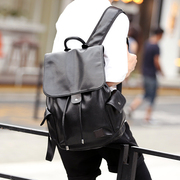 街头背包双肩包韩版皮质，商务潮流抽带时尚男包，书包旅行包潮