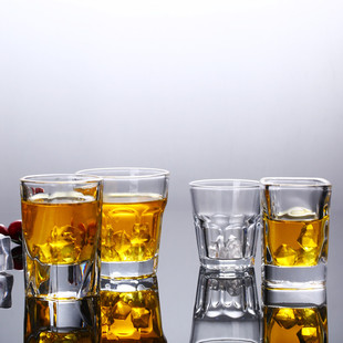 酒吧ktv加厚耐热八角杯，茶杯啤酒杯洋酒杯烈酒杯钢化玻璃杯子