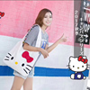KT猫韩版复古大号单肩包 帆布包女文艺范手提简约时尚百搭购物袋