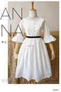 原创设计纯手工德国之夏达同款清新白色棉布，喇叭袖刺绣连衣裙
