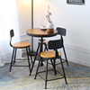 北欧咖啡厅桌椅组合铁艺，阳台奶茶店休闲桌椅，三件套实木小圆桌茶几