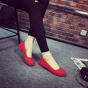 仙女鞋红色2024春季复古棉麻森女鞋内增高青年软底布鞋老北京布鞋