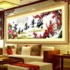 丝带绣客厅大幅挂画家和万事兴红梅版梅花，松树欧式彩印花