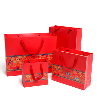 中国风礼盒包装中国风红色喜庆袋纸袋手提袋礼物袋回礼袋