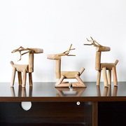 居慢生活纯手工木制小鹿摆件，家居装饰品酒柜电视柜工艺品创意礼物