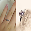 s925纯银裸钻食指 戒指女求婚仿真钻石简单指环 锆石饰品单钻戒指